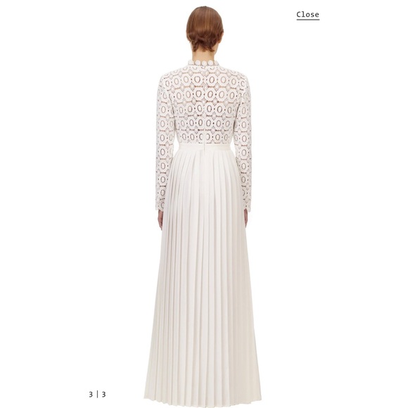 Self-portrait Pleated Crochet Floral Maxi Dress - Picture 5 of 7